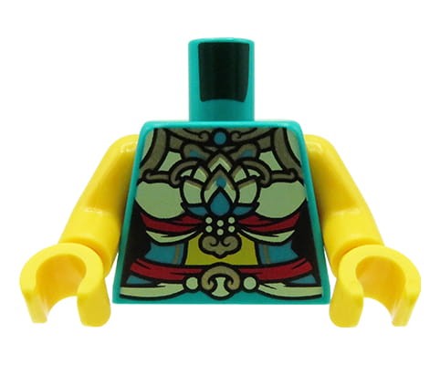 Go to product LEGO minifigure torso - turquoise ornate female top