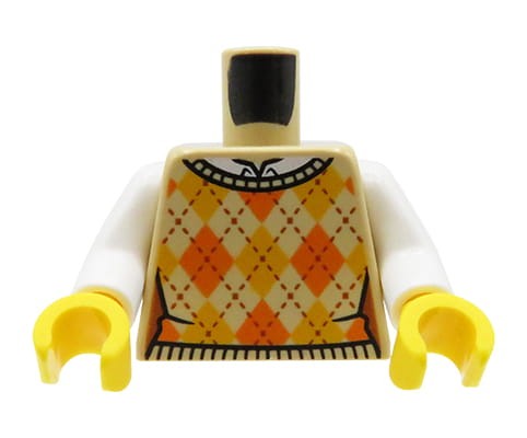 Accéder au produit Torse de figurine LEGO - gilet beige, chemise à col