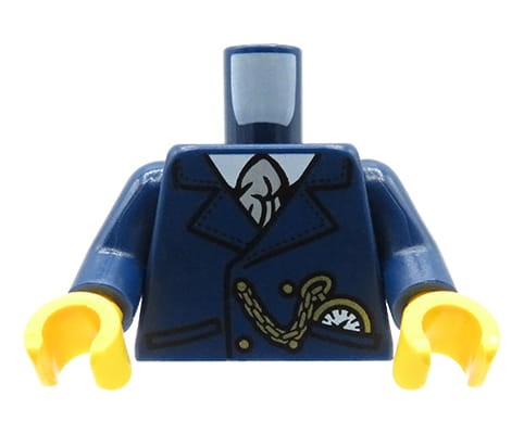Go to product LEGO minifigure torso - dark blue suit jacket, pocket watch 