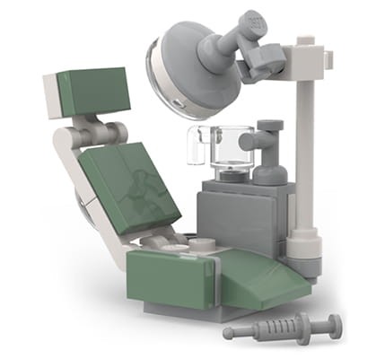 Dentist: dental chair with lamp - mini set made of LEGO bricks