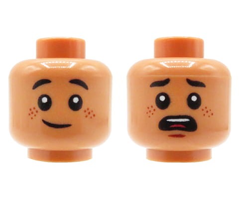 Accéder au produit Tête de figurine LEGO - enfant / garçon, nougat, taches de rousseur