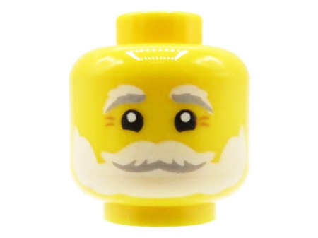 LEGO figurine head - male / grandpa, white beard