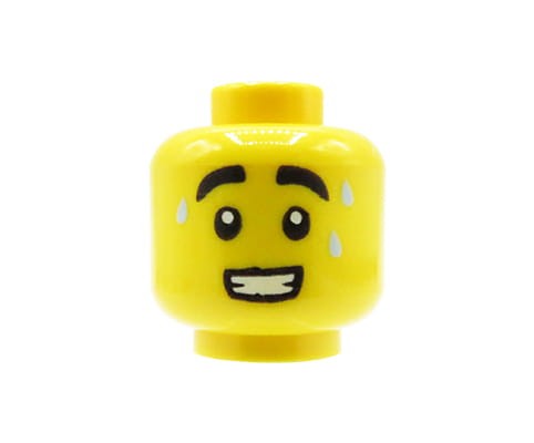 Go to product LEGO minifigure head - man, smile, sweat drops
