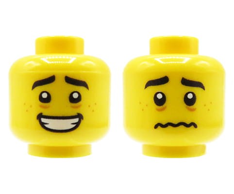 Go to product LEGO minifigure head - man, open smile / scared