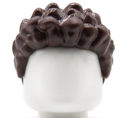 LEGO figurine hair - man, dark brown, short and curly
