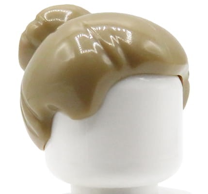 LEGO włosy ludzika - damskie, ciemny blond, kok