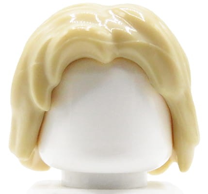 LEGO figurine hair - blonde / tan, mid-length
