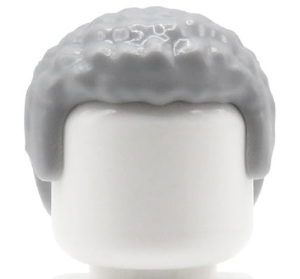 LEGO figurine hair - man, gray, short, curly