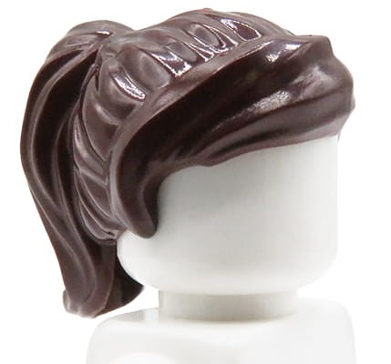 LEGO figurine hair - woman, dark brown, ponytail