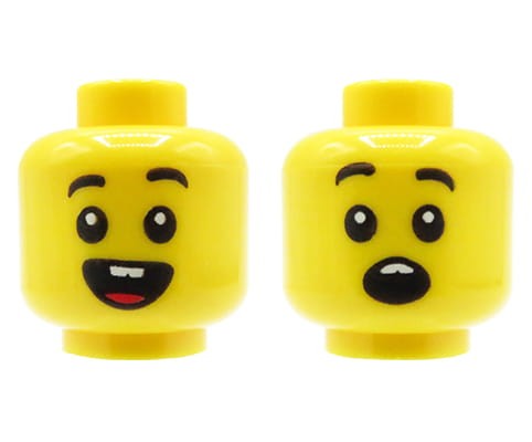 Accéder au produit Tête de figurine LEGO - enfant / garçon, sourire / surpris