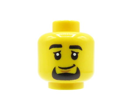 LEGO figurine head - male, black beard