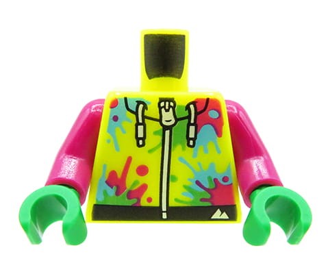 Accéder au produit Torse de figurine LEGO - veste colorée avec fermeture éclair