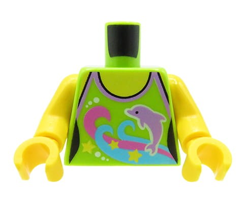 Go to product LEGO minifigure torso - green top with dolphin