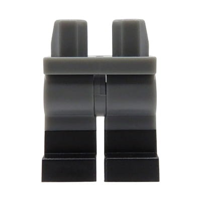 Go to product LEGO minifigure legs - dark gray pants, black boots 