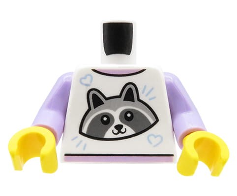 Accéder au produit Torse de figurine LEGO - chemise / manches longues avec raton laveur