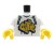 LEGO minifig torso - white hoodie with gold print