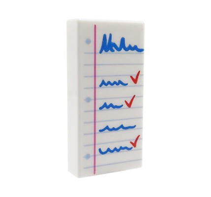 LEGO notepad / notebook with list