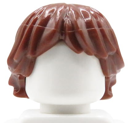 LEGO minifigure hair - brown, tousled, layered