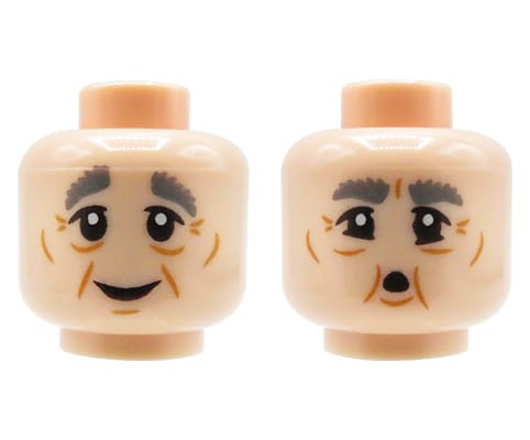 Accéder au produit Tête de figurine LEGO - homme, nougat clair, double face
