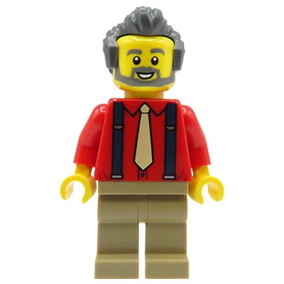 LEGO City - figurka Mężczyzna / Dziadek, broda i wąsy