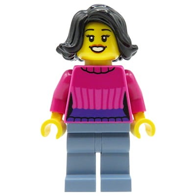 Go to product LEGO City Minifigure - Woman / Mom, black hair