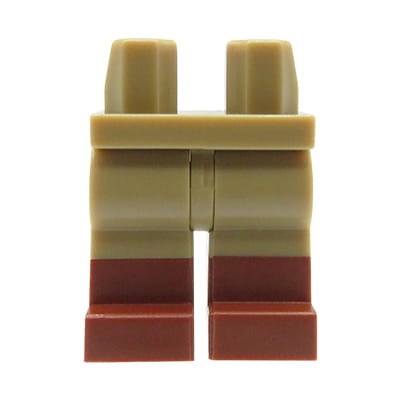 LEGO minifig legs - dark beige pants, brown boots