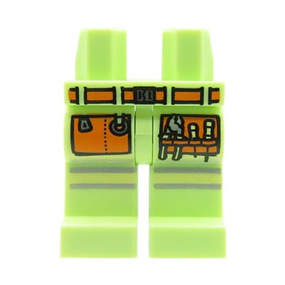 LEGO minifig legs - green pants, tool belt