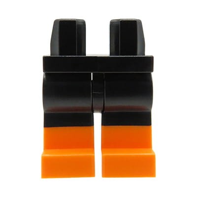 Accéder au produit Jambes de figurine LEGO - pantalon noir, bottes orange