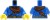 LEGO figure torso - wizard - blue decorated robe, scarf, bag on the back