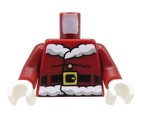 Go to product LEGO minifigure torso - Santa, dark red jacket with fur