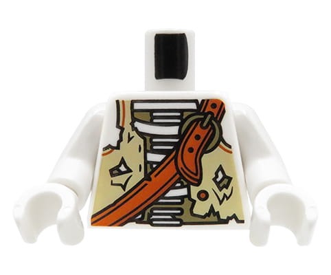 Accéder au produit Torse de figurine LEGO - pirate, gilet déchiré, sac, gants