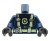 LEGO figure torso - police officer / dark blue uniform, bright green harness