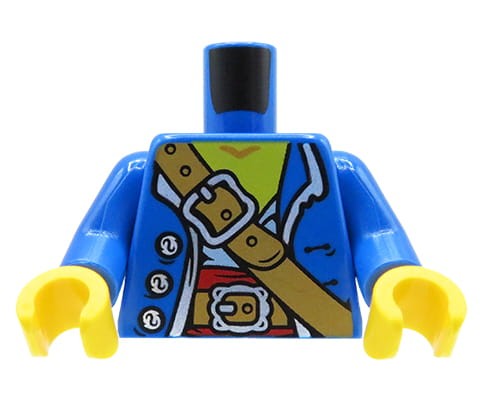 Go to product LEGO minifigure torso - pirate, blue coat / jacket