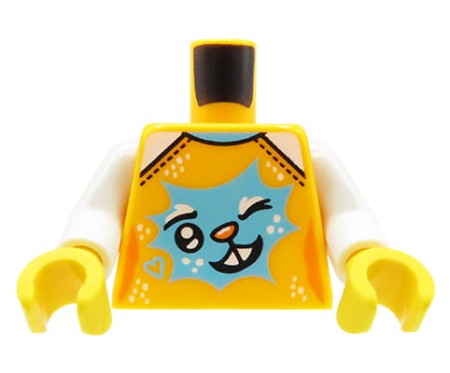 LEGO figure torso - bright light orange shirt with print