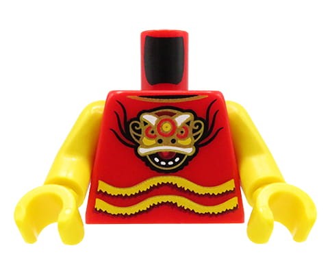 Go to product LEGO minifigure torso - red t-shirt with dragon print
