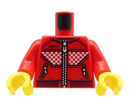 LEGO figure torso - red sports jacket / sweatshirt with zipper