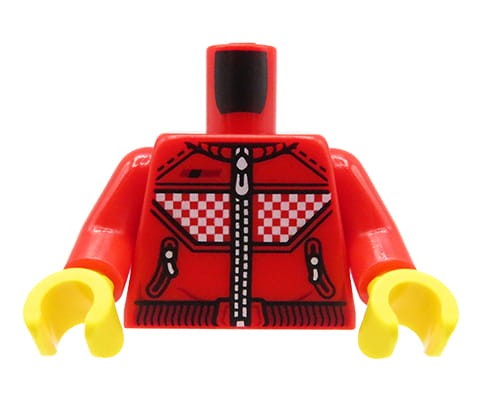 Go to product LEGO minifigure torso - red sports jacket / sweatshirt with zipper