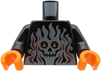Accéder au produit Torse de figurine LEGO - chemise noire avec fantôme, gants
