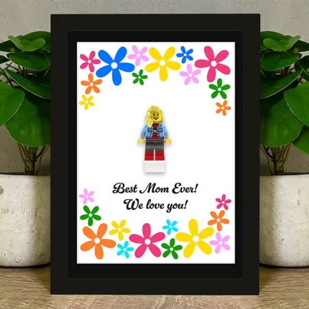 Figurine LEGO® personnalisée Meilleure Maman dans un cadre – cadeau personnalisé pour maman pour la Fête des Mères