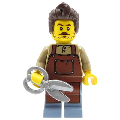 LEGO City - figurka Mężczyzna Barber / Fryzjer w fartuchu