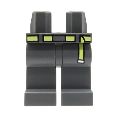 LEGO minifig legs - dark bluish gray pants with belt