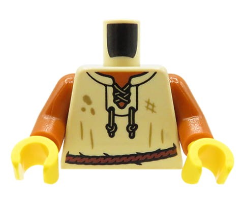 Accéder au produit Torse de figurine LEGO - gilet beige usé avec cordons