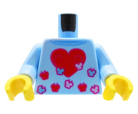 Tors minifigurki LEGO niebieski sweter z czerwonym sercem