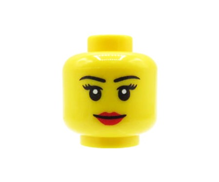 LEGO głowa / główka figurki - kobieta, czerwone usta
