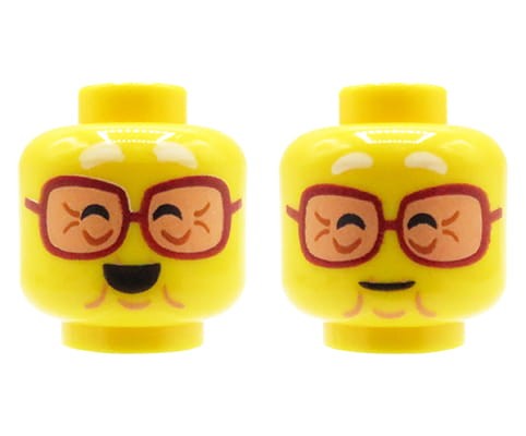 Accéder au produit Tête de figurine LEGO - femme / grand-mère, lunettes