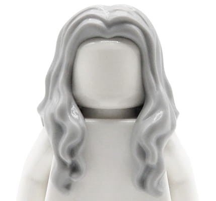 LEGO włosy figurki - damskie, jasne szare, długie