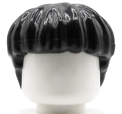 LEGO minifig hair - male, black, bowl cut