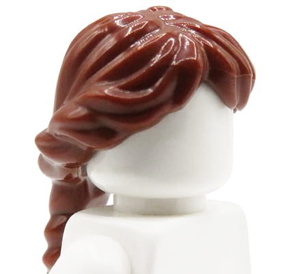 Accéder au produit Cheveux de figurine LEGO - femme, brun, queue de cheval tressée française