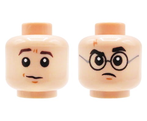 Accéder au produit Tête de figurine LEGO - homme, nougat clair, lunettes rondes