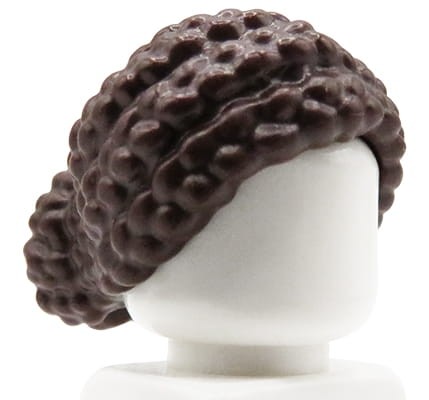 Go to product LEGO minifigure hair - female, dark brown, braided with knot bun